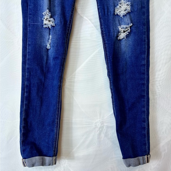 Wax Jeans Butt I Love You Stretch Distressed Skinny Jeans Size 7 - Picture 3 of 10